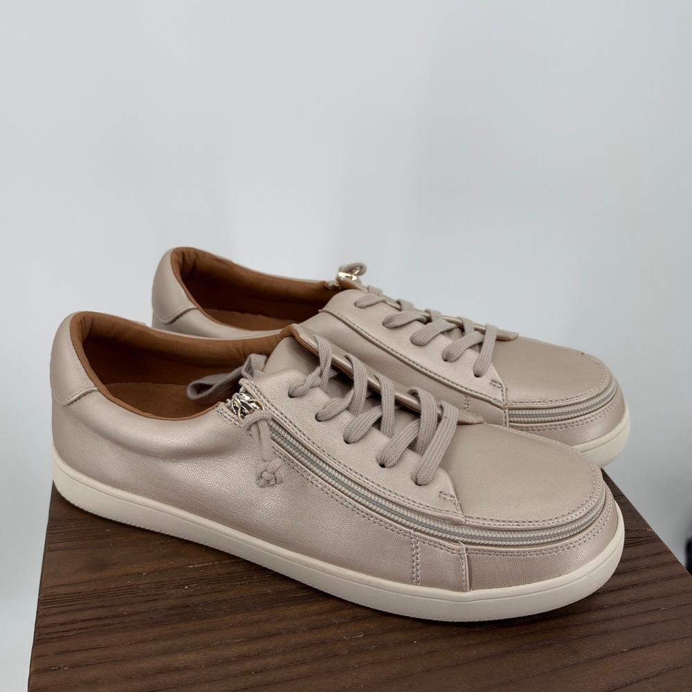 BILLY Footwear Sneaker II 11W Champagne Metallic Zip Adaptive Sneakers NIB